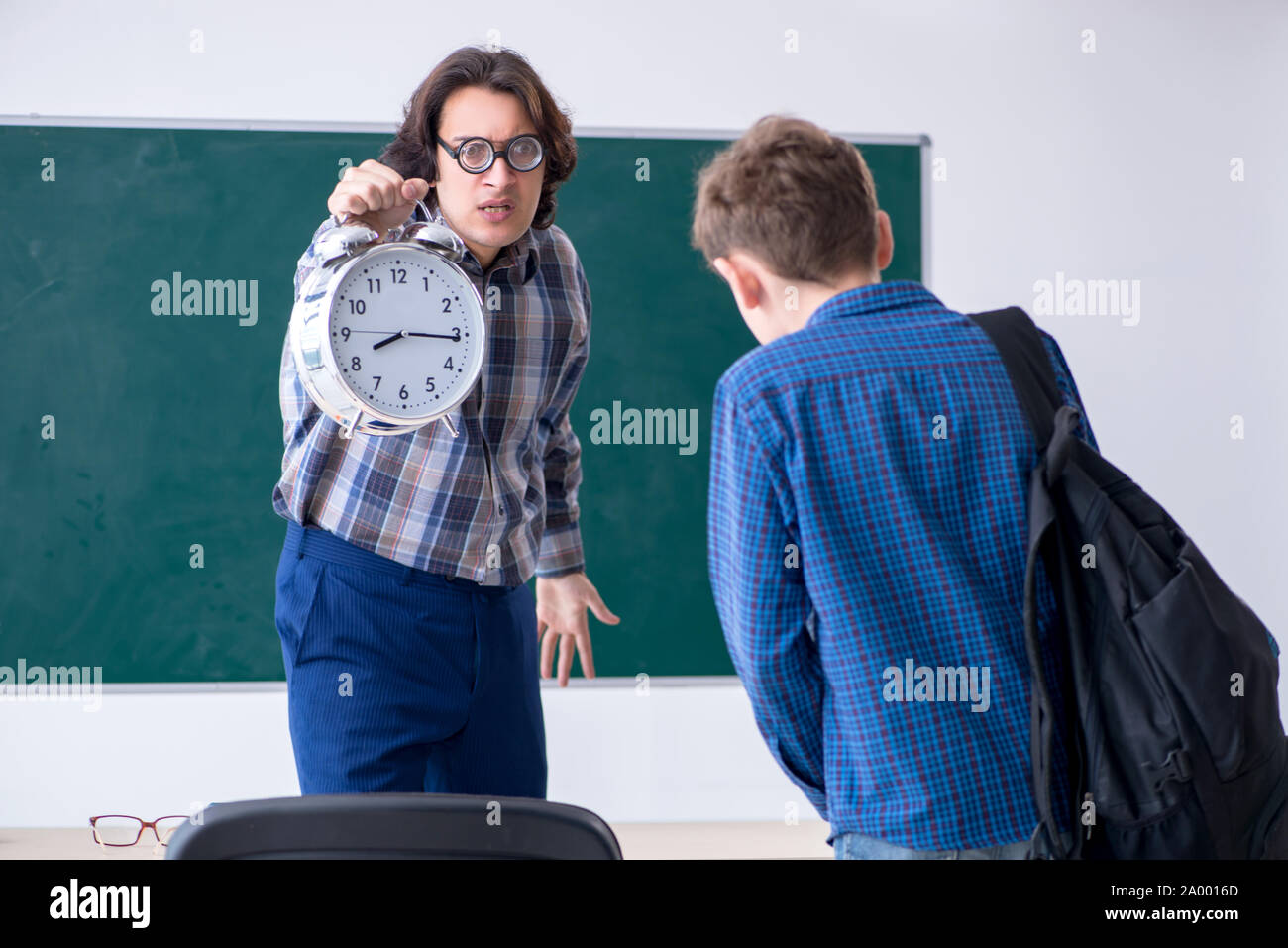 The lazy boy being late for school Stock Photo Alamy