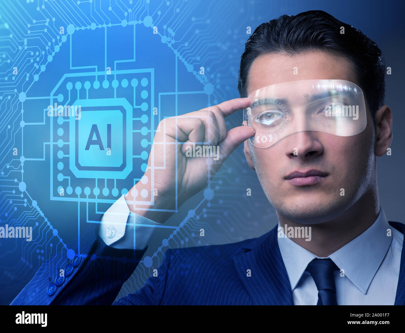 The artificial intelligence concept with businessman Stock Photo - Alamy