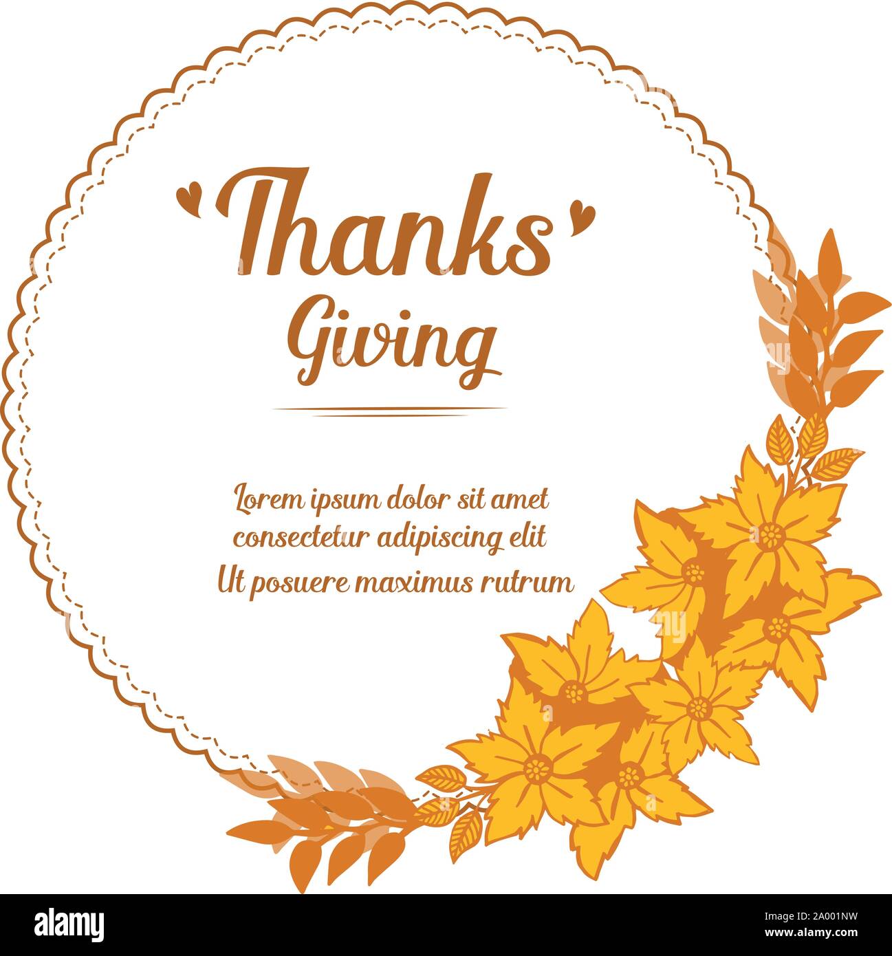 Concept for poster thanksgiving, with style of leaf flower frame ...