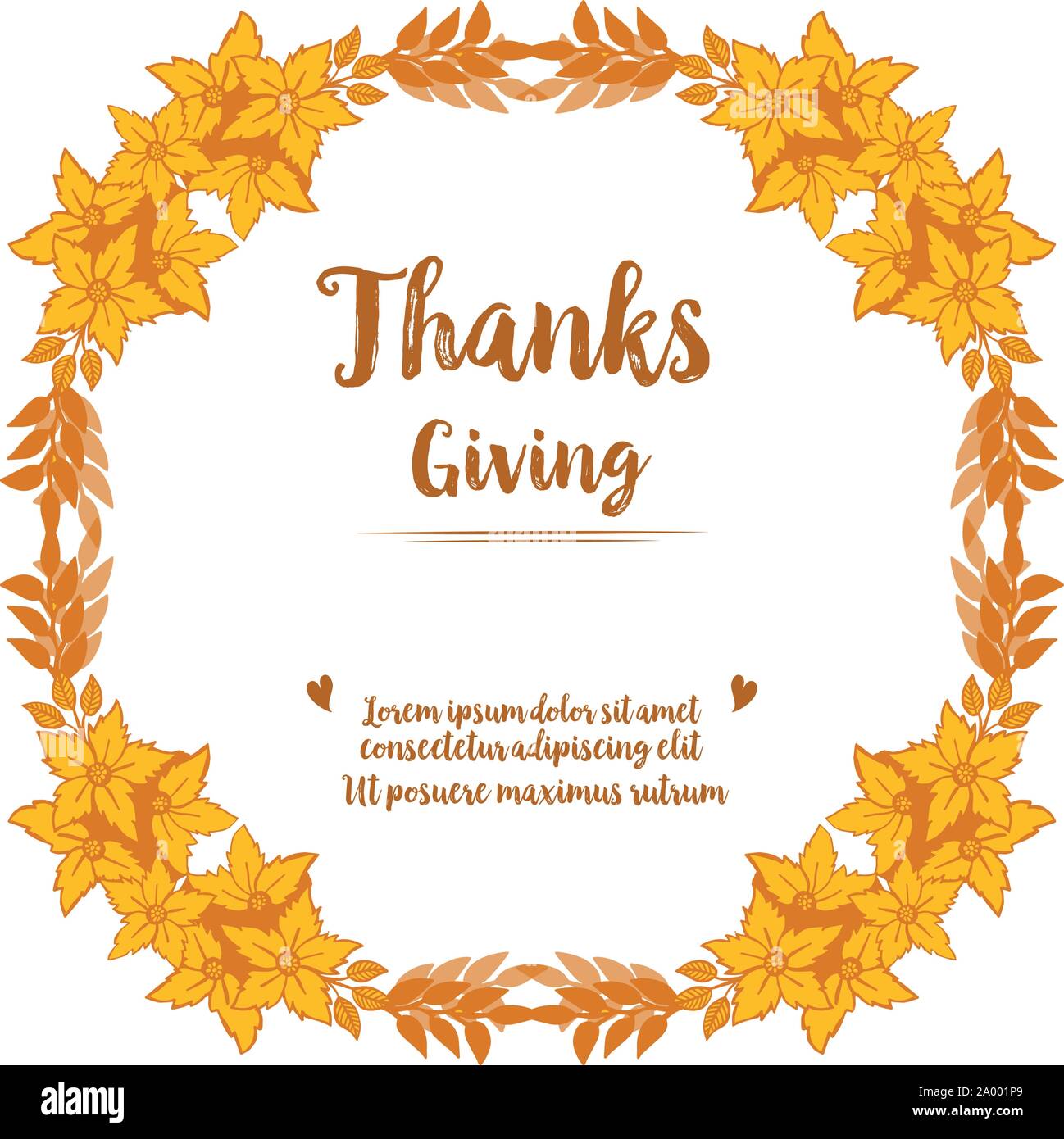 Concept for poster thanksgiving, with style of leaf flower frame ...