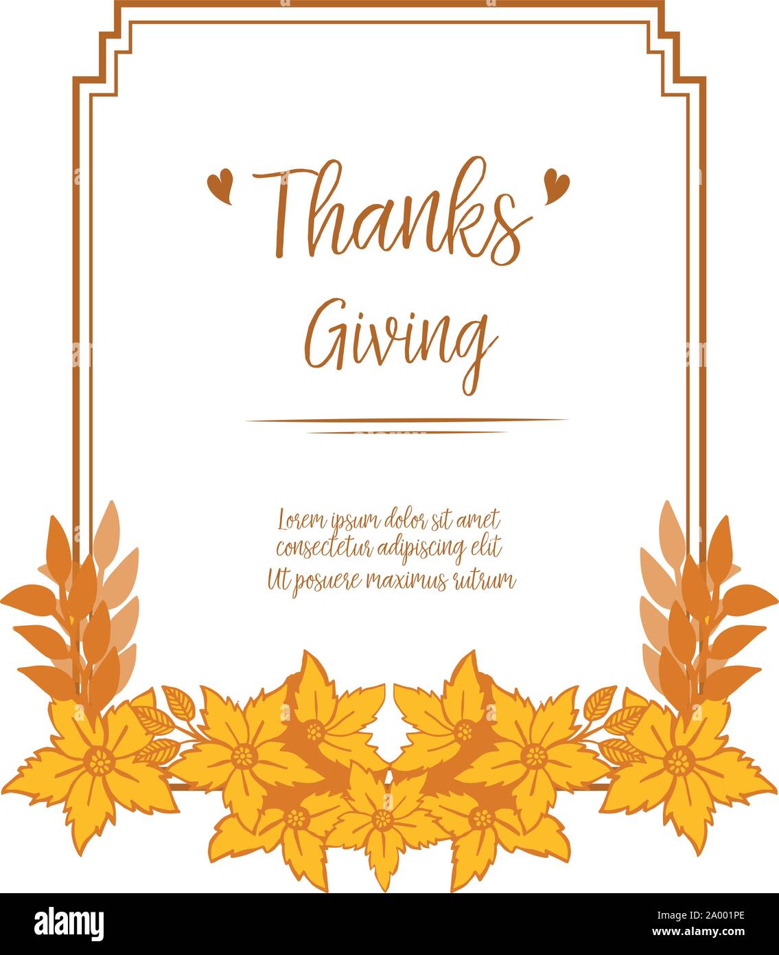 Concept for poster thanksgiving, with style of leaf flower frame ...