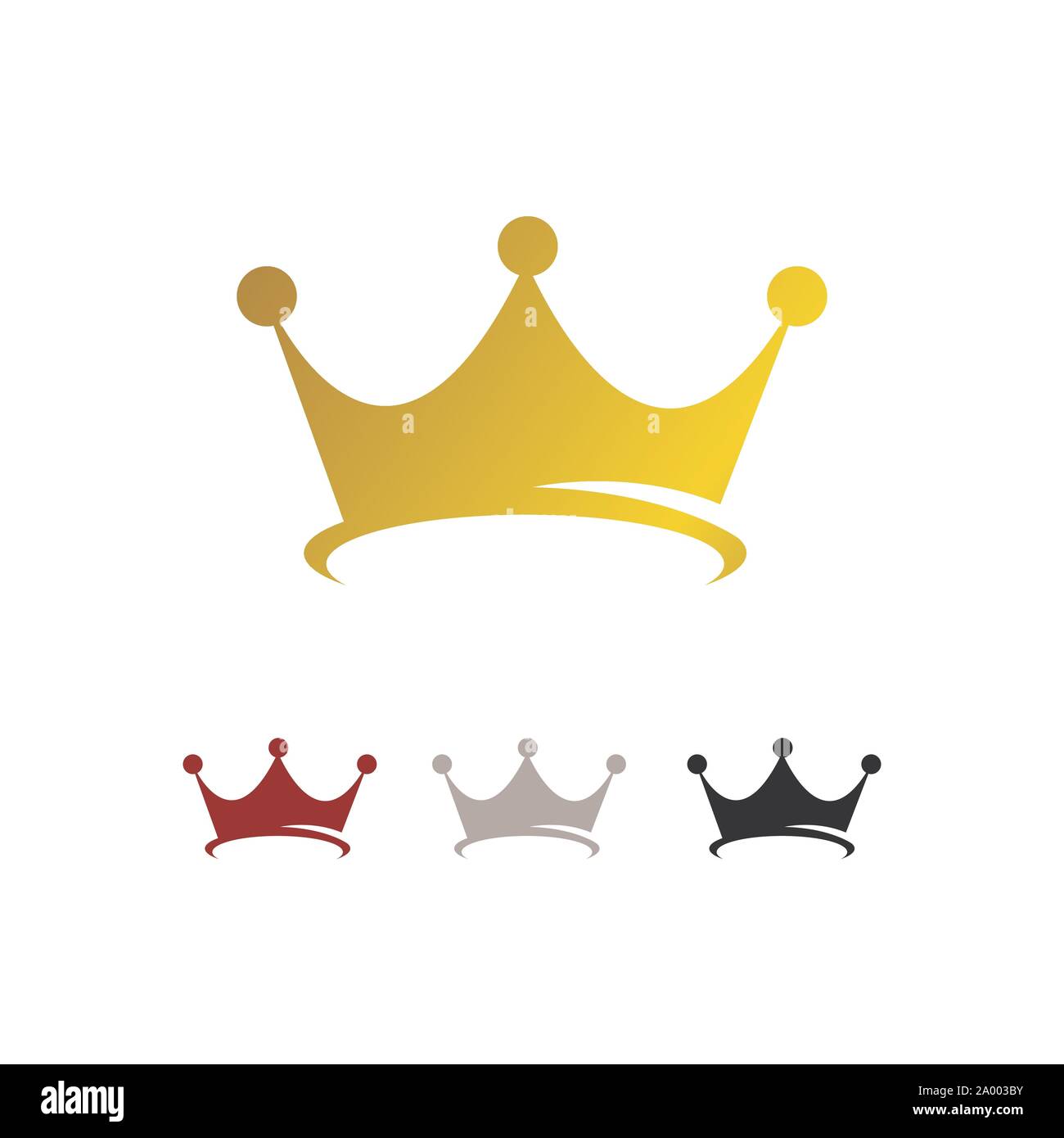 gold luxury Crown Logo Vector Royal King Queen abstract design Stock Vector