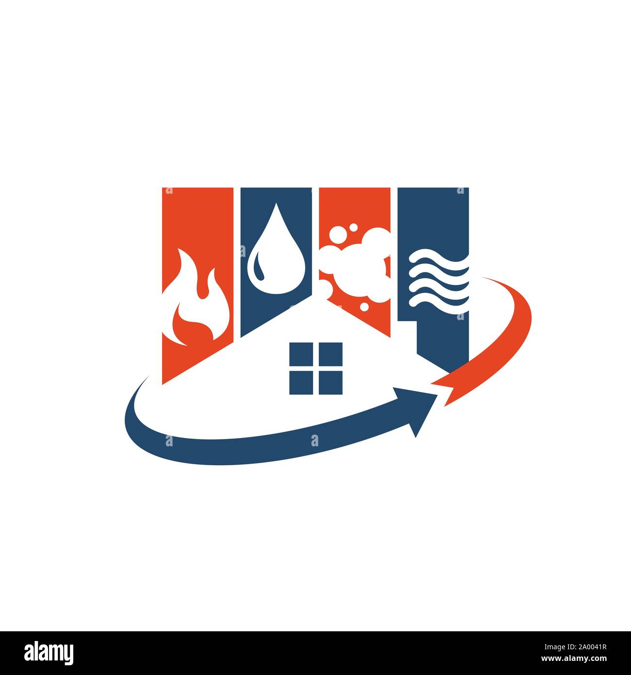 home restoration logo design a property maintenance house renovation icon vector Stock Vector