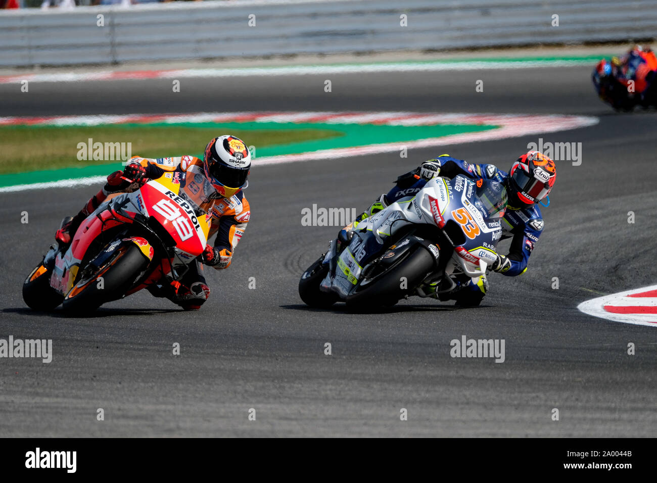 Misano Adriatico, Italy. 15th Sep, 2019. Jorge Lorenzo with his Repsol Honda was once again the author of an anonymous race. (Photo by Luca Marenda/Pacific Press) Credit: Pacific Press Agency/Alamy Live News Stock Photo