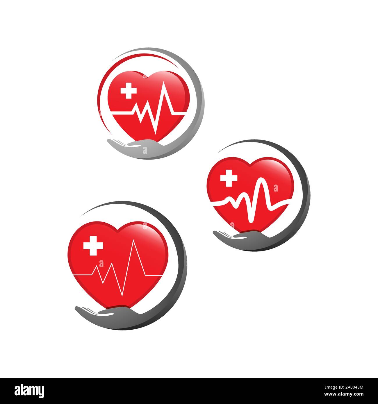 Heart Care Logo Design Vector Healthcare Medical Sign Symbol Stock