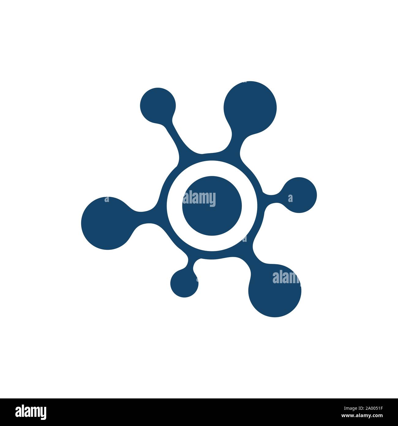 abstract neuron cell biotech molecule atom nanotechnology logo vector icon Stock Vector