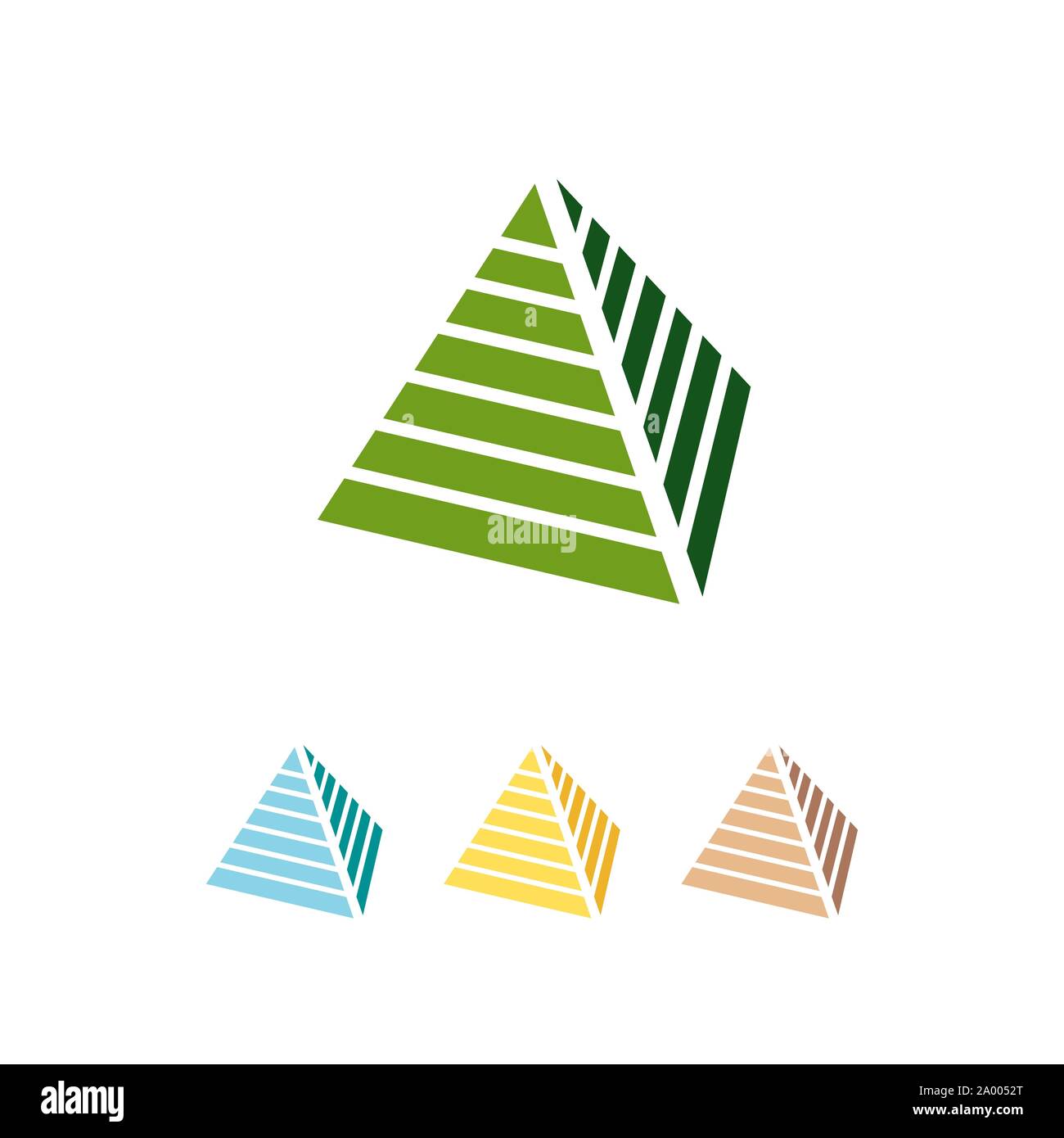 Abstract triangle 3D pyramid logo icon vector isolated on white background Stock Vector