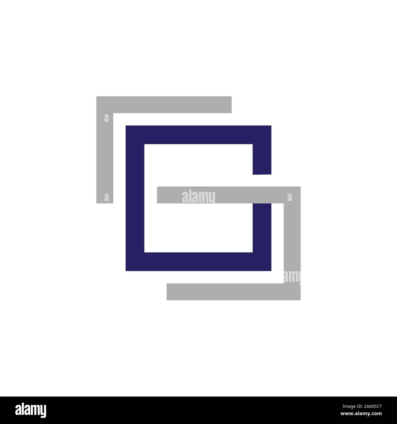 modern abstract geometric shape stacked square shape logo design element logo Stock Vector