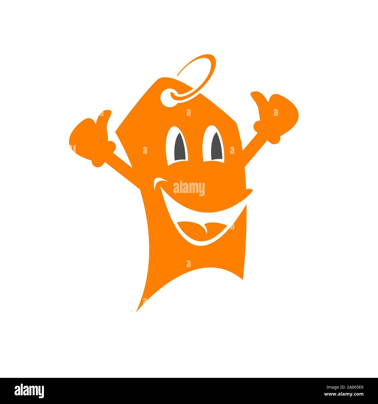 shopping mascot logo happy cartoon tag label design vector illustrations Stock Vector