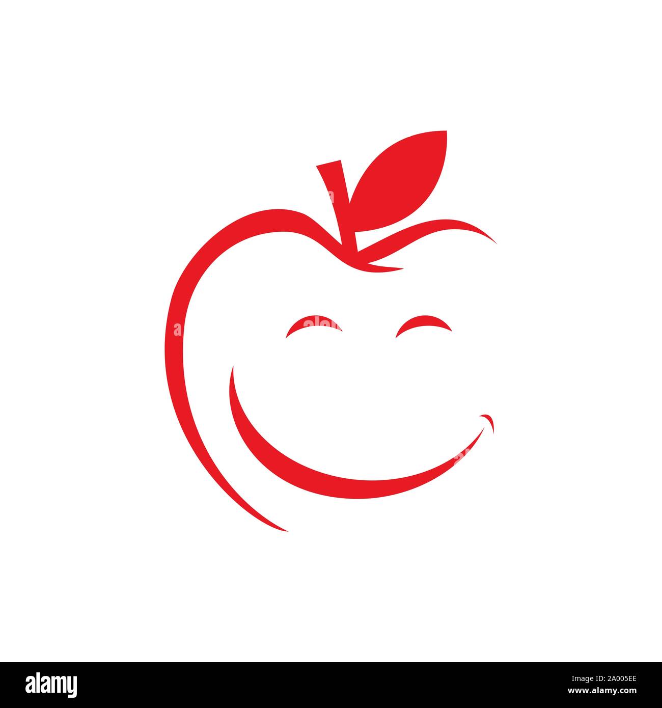 abstract happy healthy fruit smile apple logo design vector illustrations Stock Vector