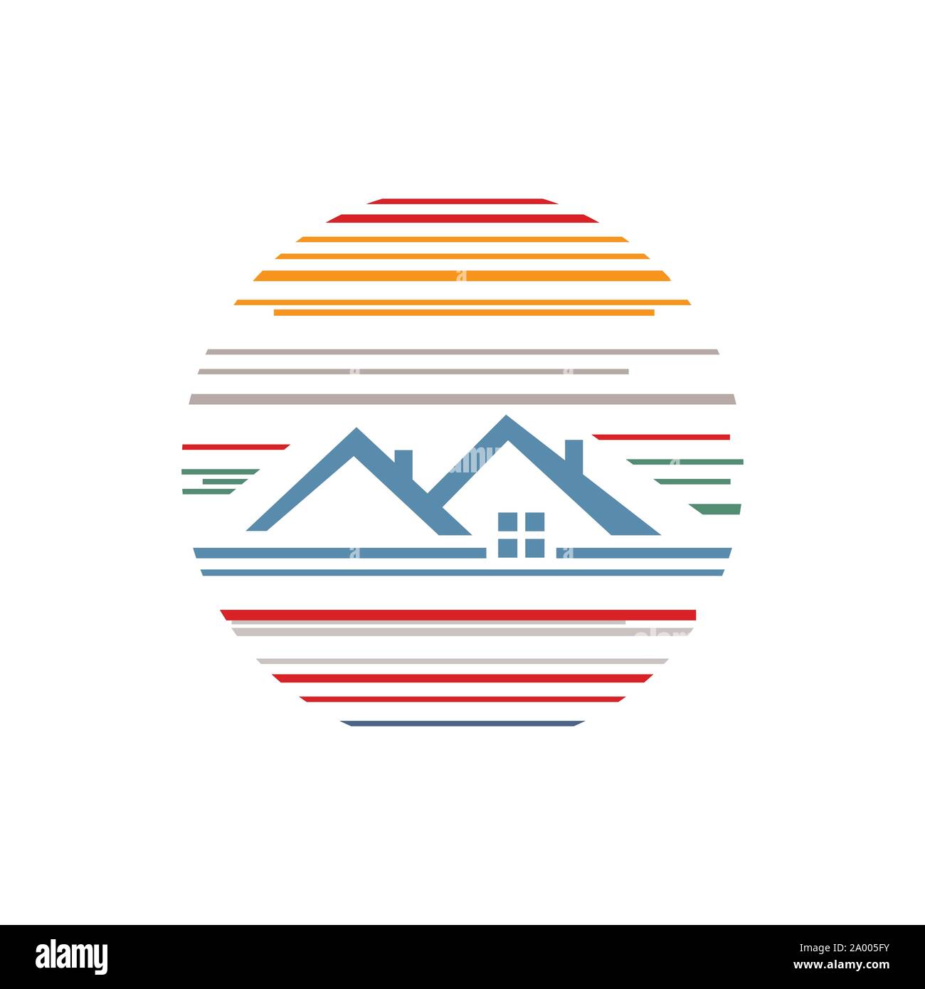 House abstract Home Construction architecture Real Estate Realty logo design vector concept illustrations Stock Vector
