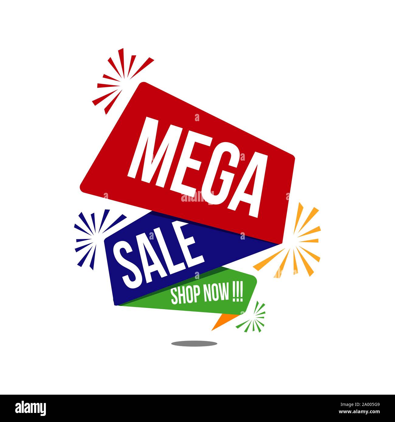 Mega sale banner. poster big sale special offer discounts Vector