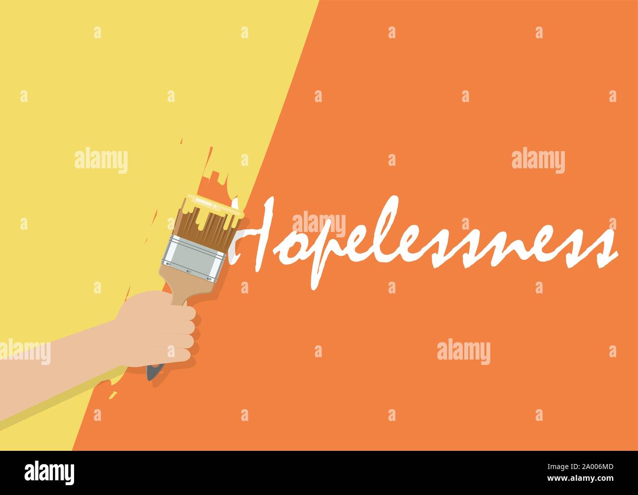 Hand painting to cover hopelessness. Vector illustration Stock Vector