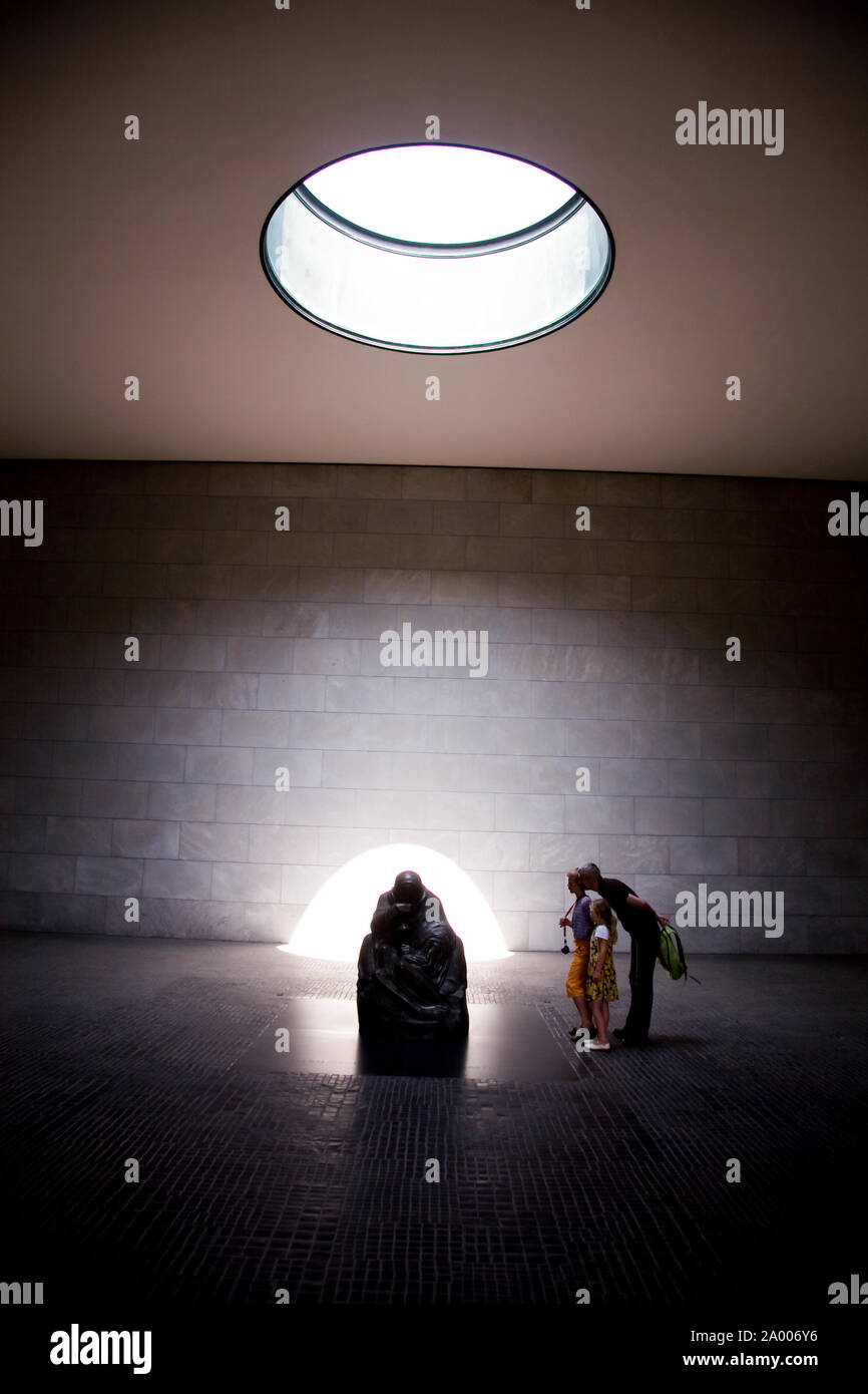 The Neue Wache (New Guardhouse) with the sculpture 'Mother with her dead son' serves as the central memorial to the Federal Republic of Germany to the Stock Photo