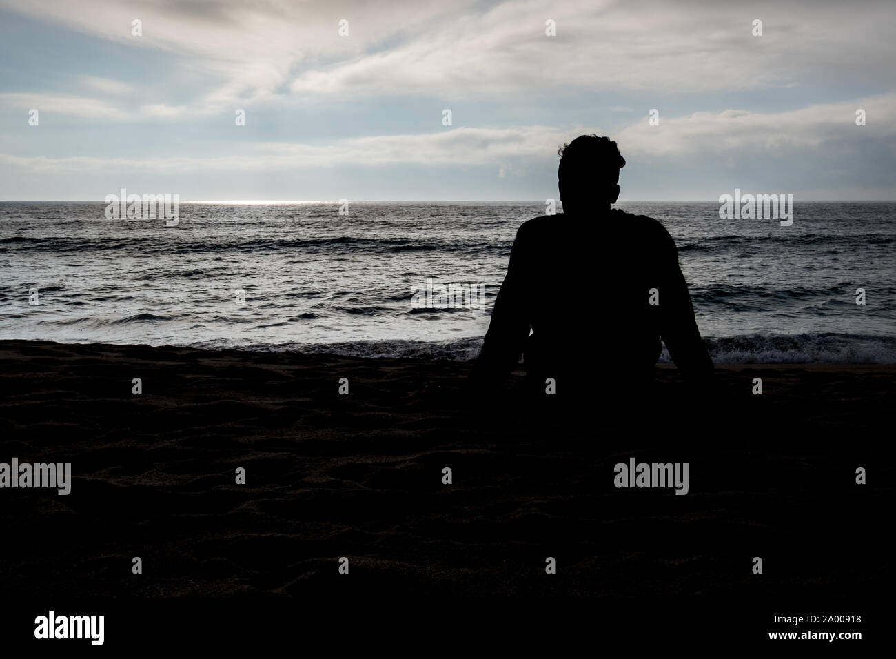 Silhouette of a man Stock Photo - Alamy