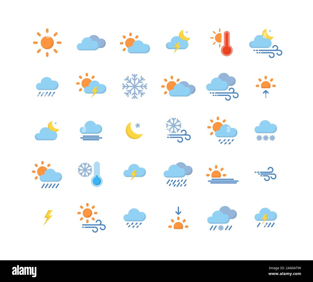 Weather flat icon set ,Vector Illustration Stock Vector Image & Art - Alamy