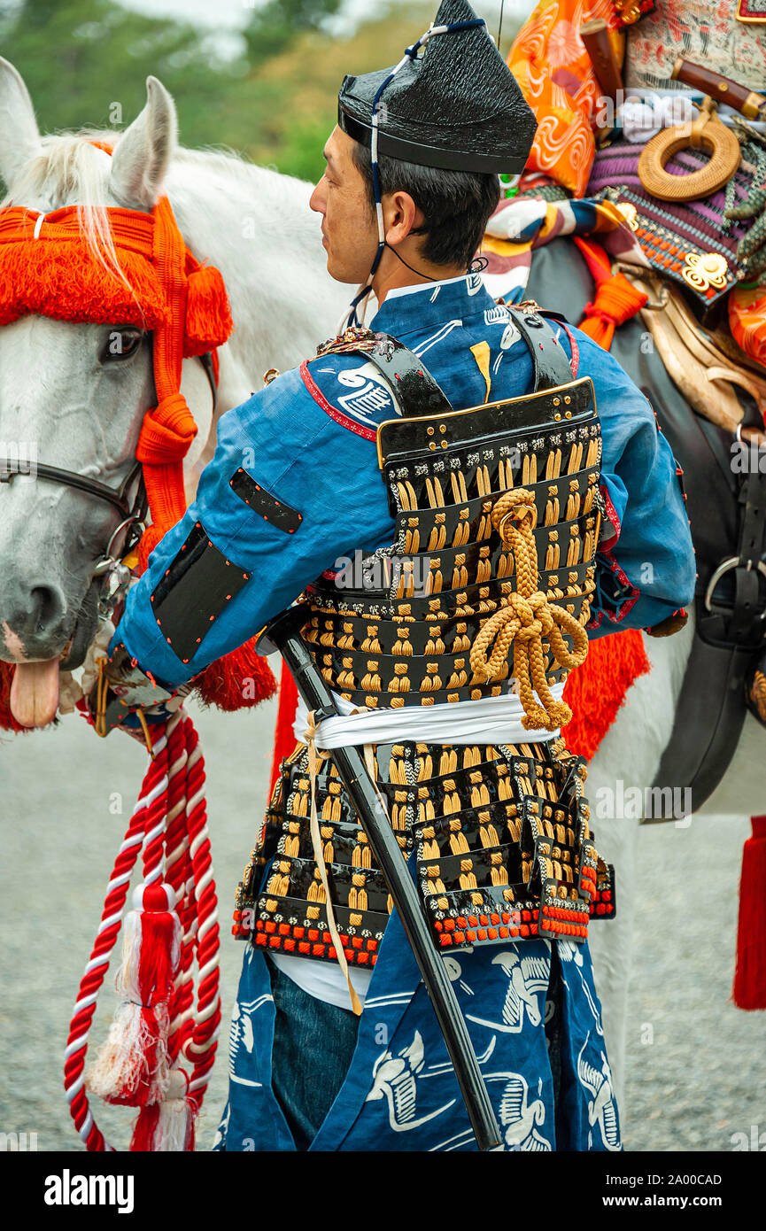 Kyoto, Japan - October 22, 2016: Festival of The Ages, an ancient and authentic costume parade of different Japanese feudal periods. Stock Photo