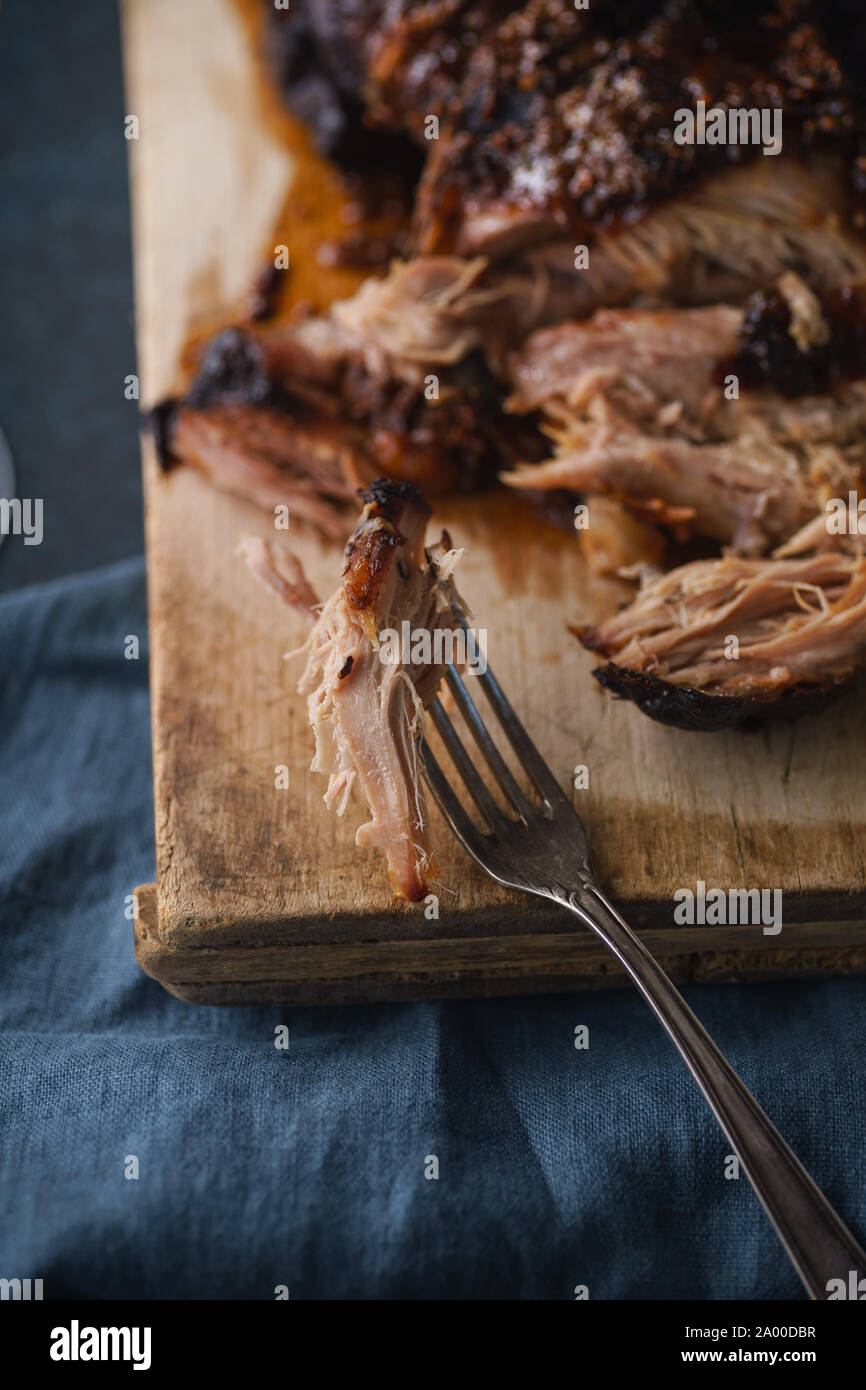 Slowcooked pork with sugar glazing Stock Photo Alamy