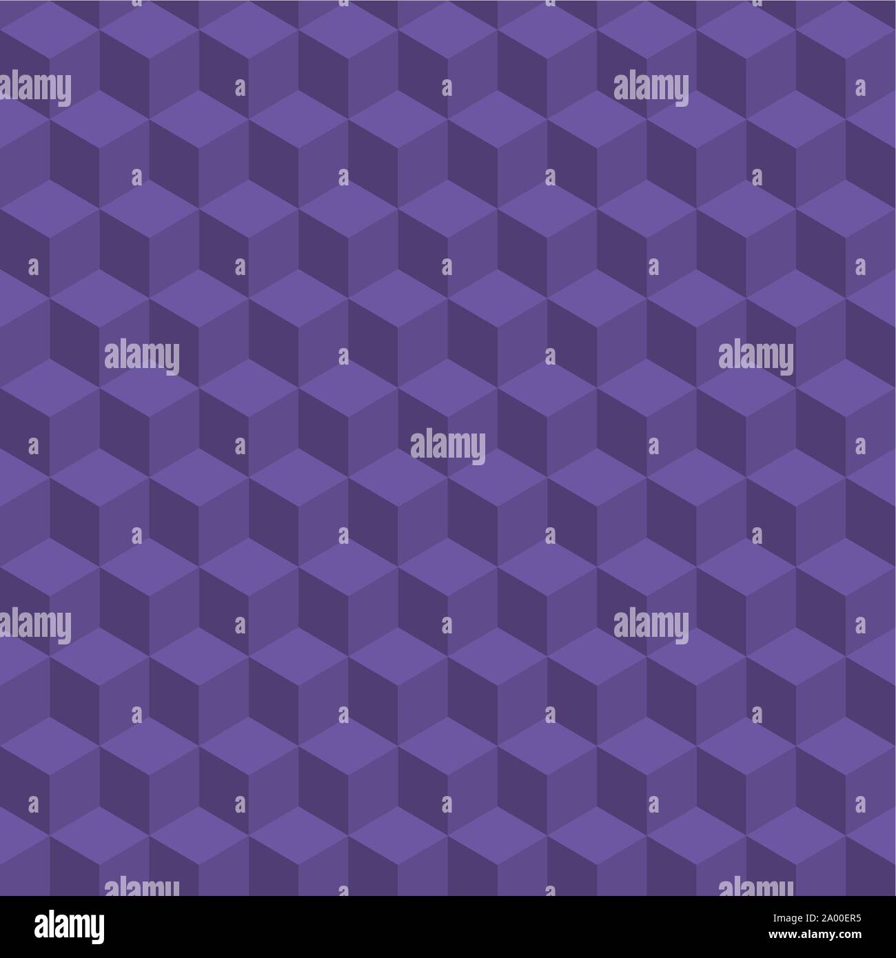 Seamless geometric cubes pattern. Ultra violet Stock Vector