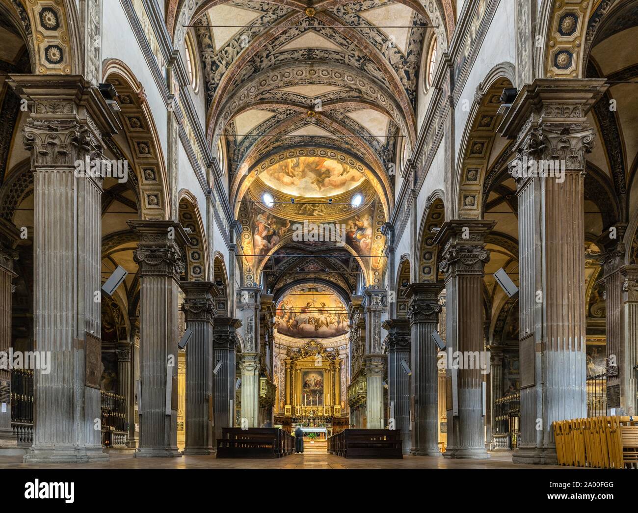 Longhouse and apse, Monastery San Giovanni Evangelista, Parma, Emilia-Romagna, Italy Stock Photo