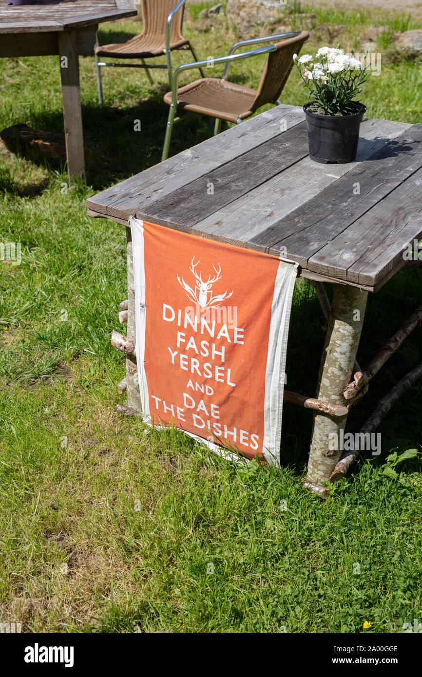 Small local Pottery Shop, Loch Ness, Scotland, highlands Stock Photo