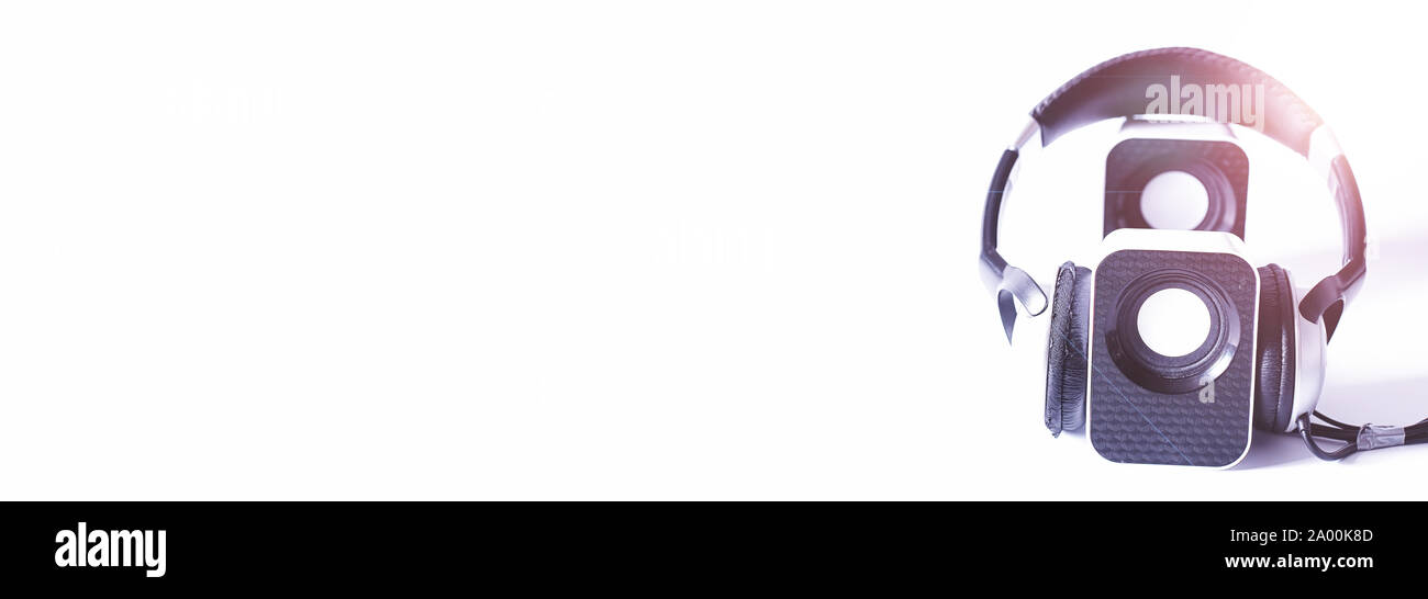 Speakers on white isolated background Stock Photo - Alamy