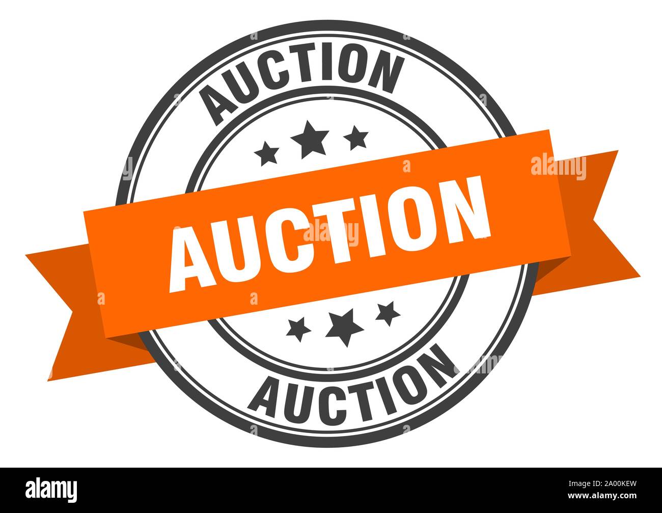 auction label. auction orange band sign. auction Stock Vector Image ...