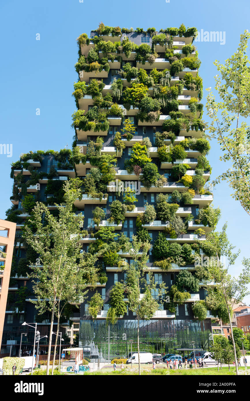 Milan Italy May 31 2019 Bosco Verticale Or Vertical Forest Are A Pair Of Residential Towers In Milan The Buildings Contain More Than 900 Trees Stock Photo Alamy