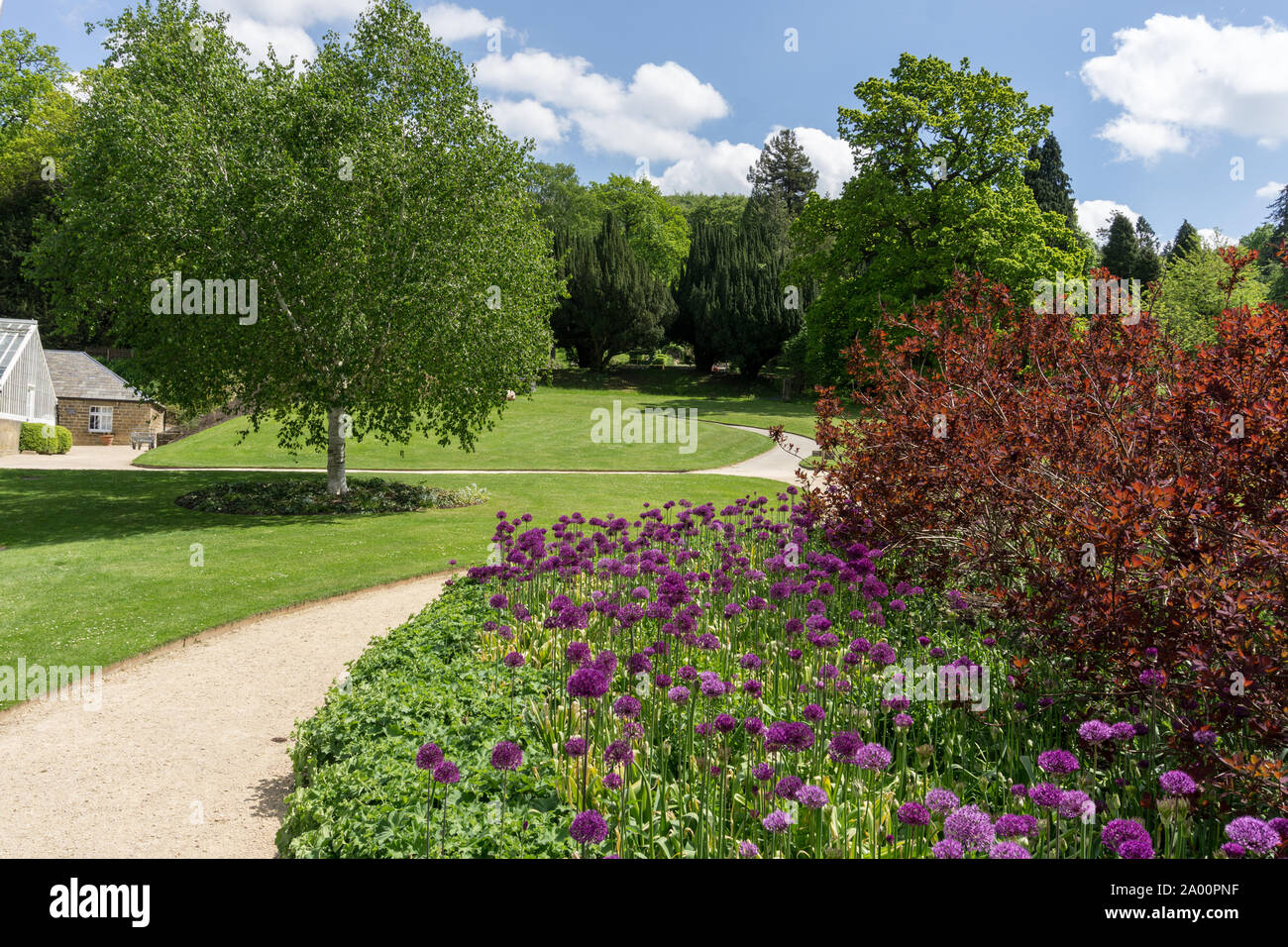 The gardens in Summer, Chatsworth House, an English stately home, Derbyshire, UK Stock Photo