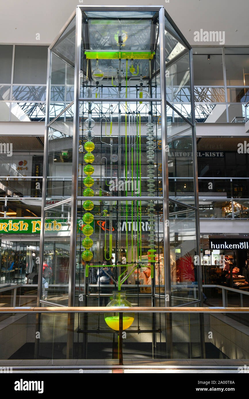 Uhr der fliessenden Zeit, EuropaCenter, Tauentzienstrasse, Charlottenburg, Berlin, Deutschland