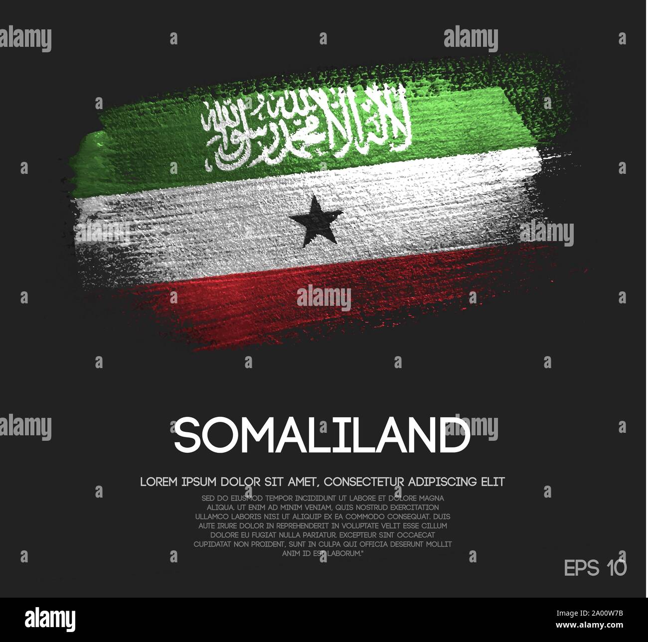 Somaliland Flag Made of Glitter Sparkle Brush Paint Vector Stock Vector