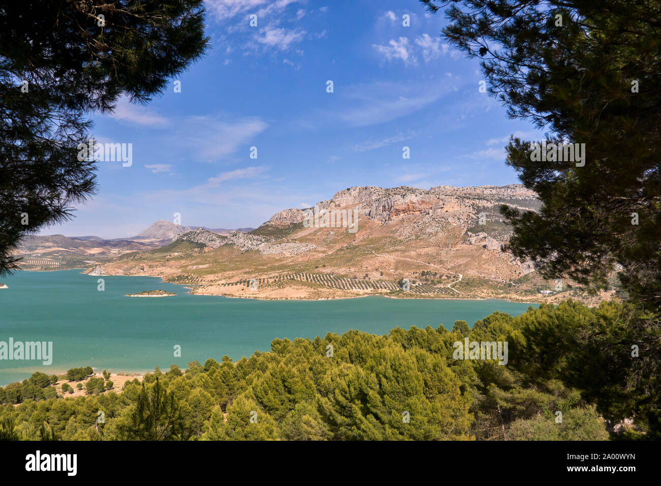 Guadalhorce reservoir. Province of Malaga, Spain. Stock Photo
