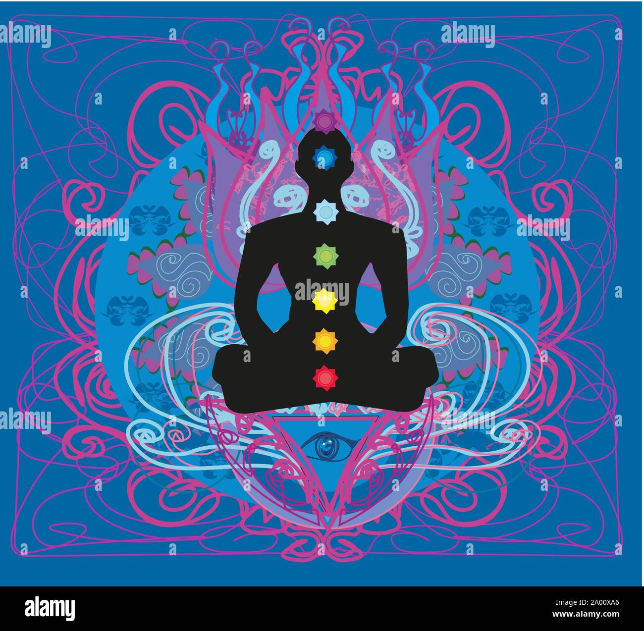 Man with third eye, psychic supernatural senses Stock Vector