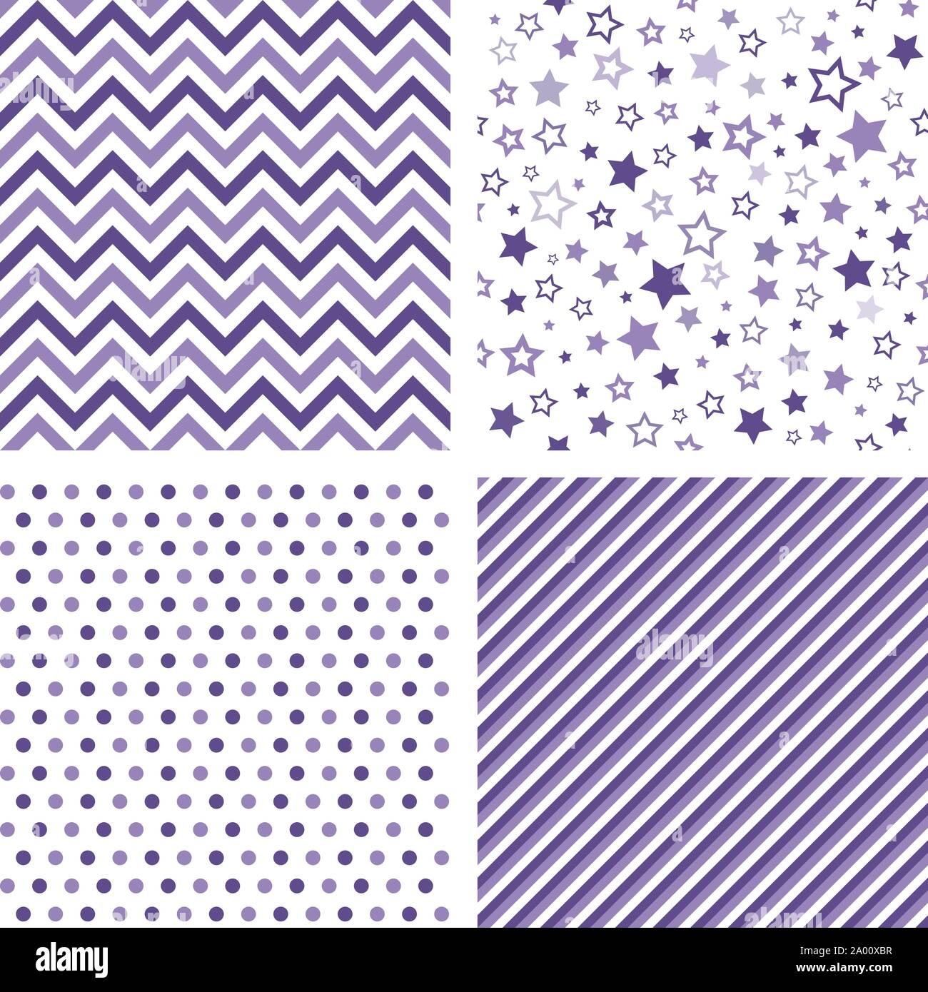 Ultra violet seamless patterns. Vector backgrounds Stock Vector