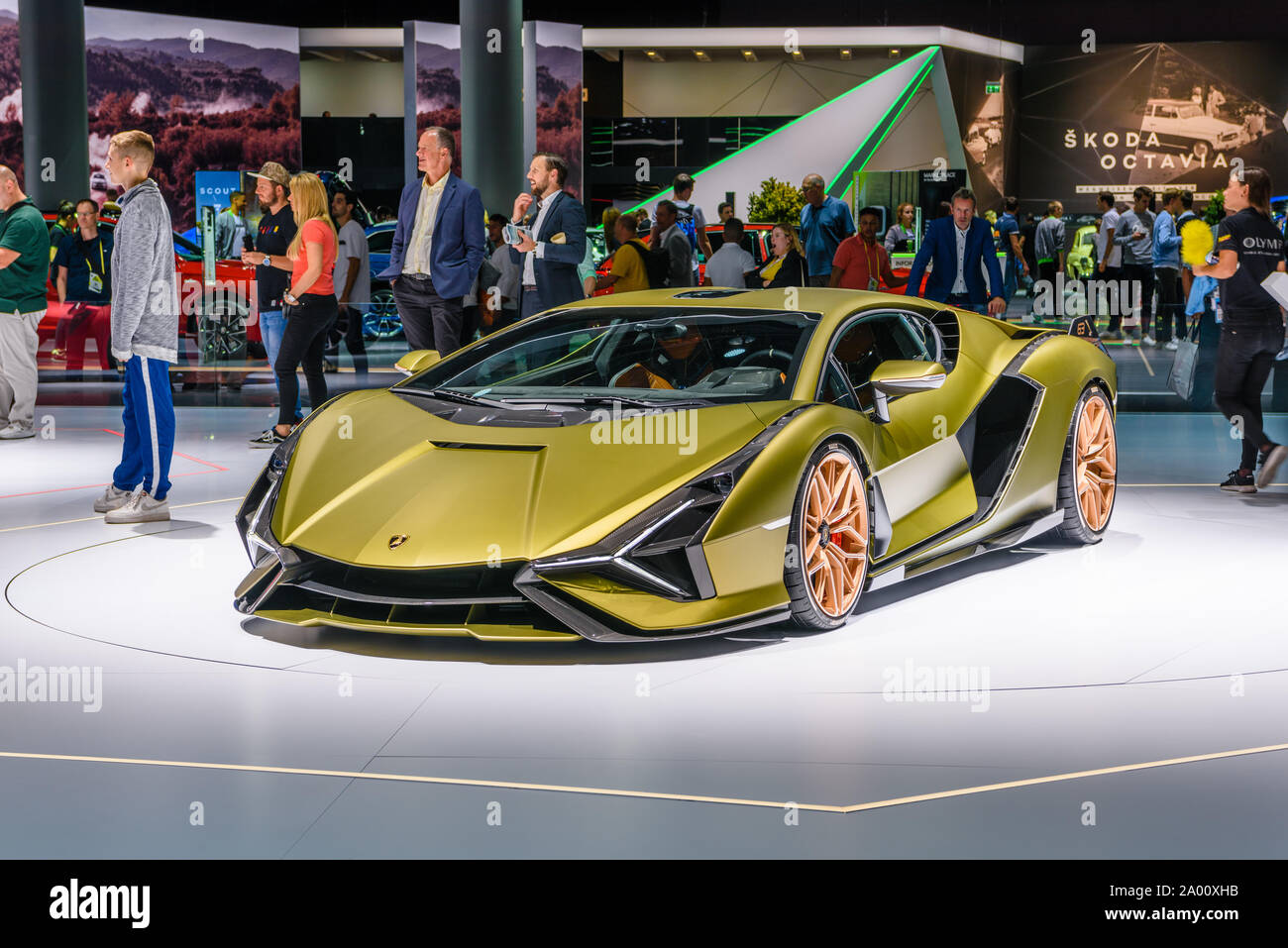 FRANKFURT GERMANY SEPT 2019 yellow golden LAMBORGHINI SIAN FKP
