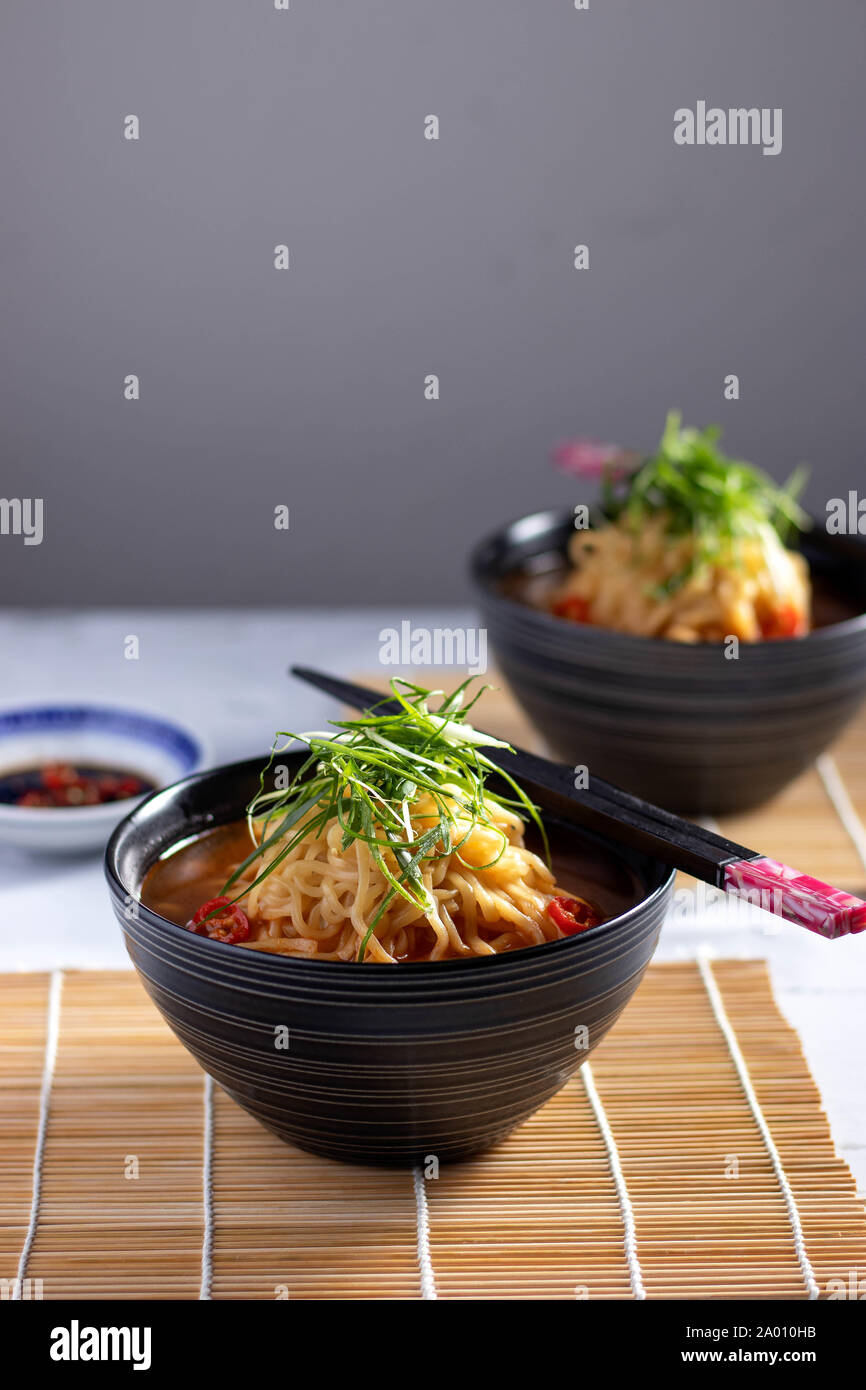 Bowls of noodle soup Stock Photo Alamy
