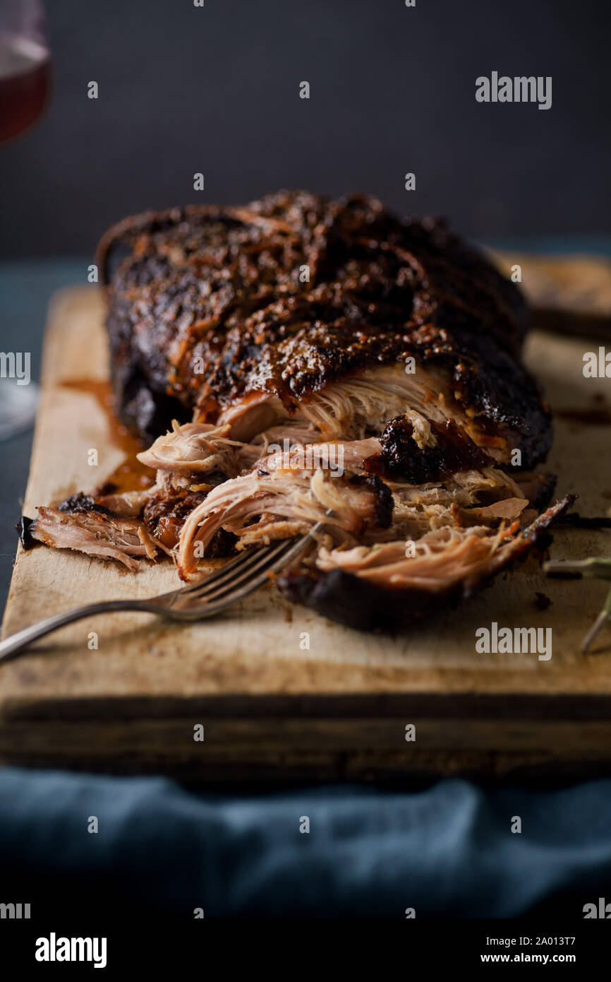 Slowcooked pork with sugar glazing Stock Photo Alamy