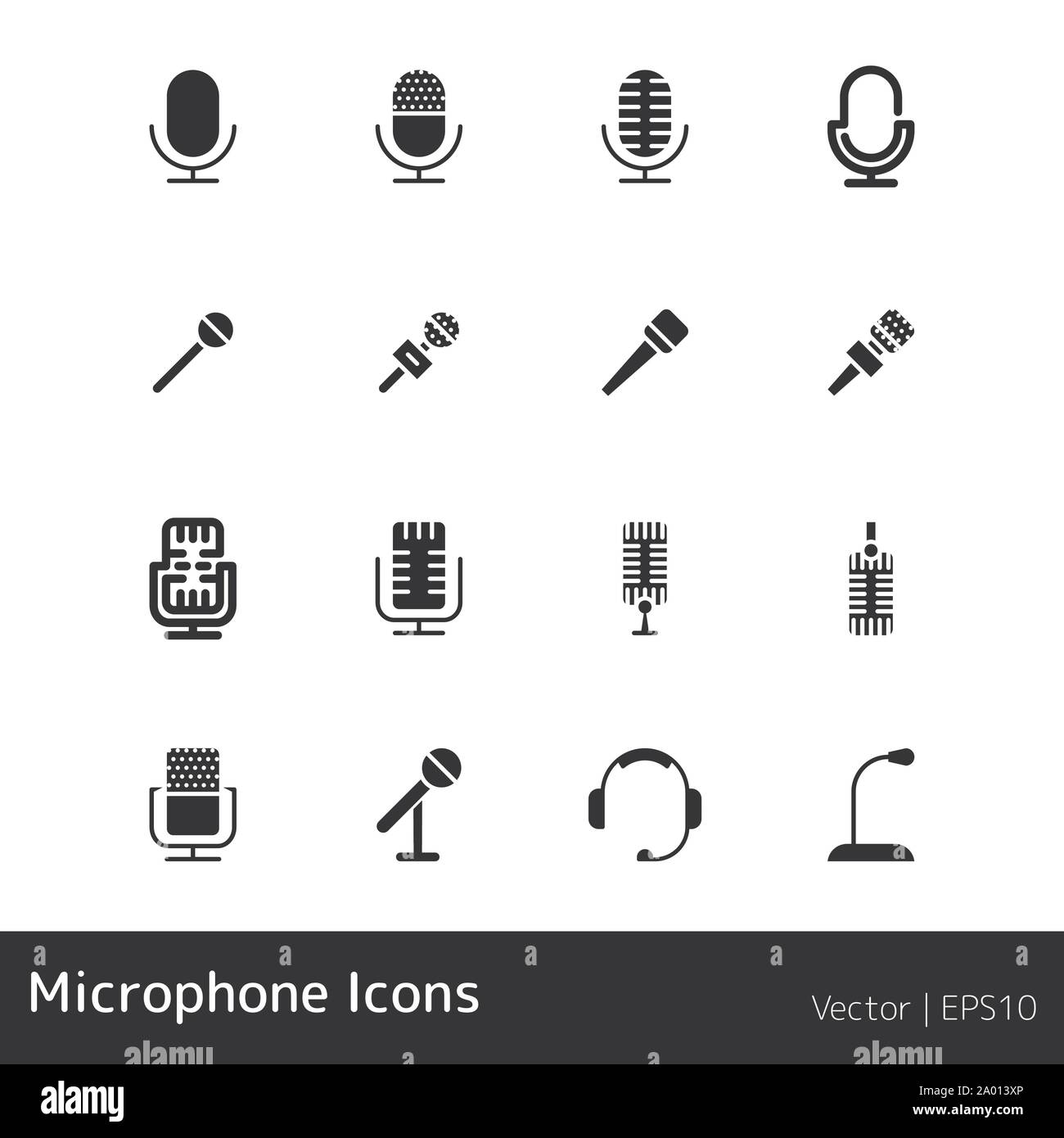 microphone icon set Stock Vector Image & Art - Alamy