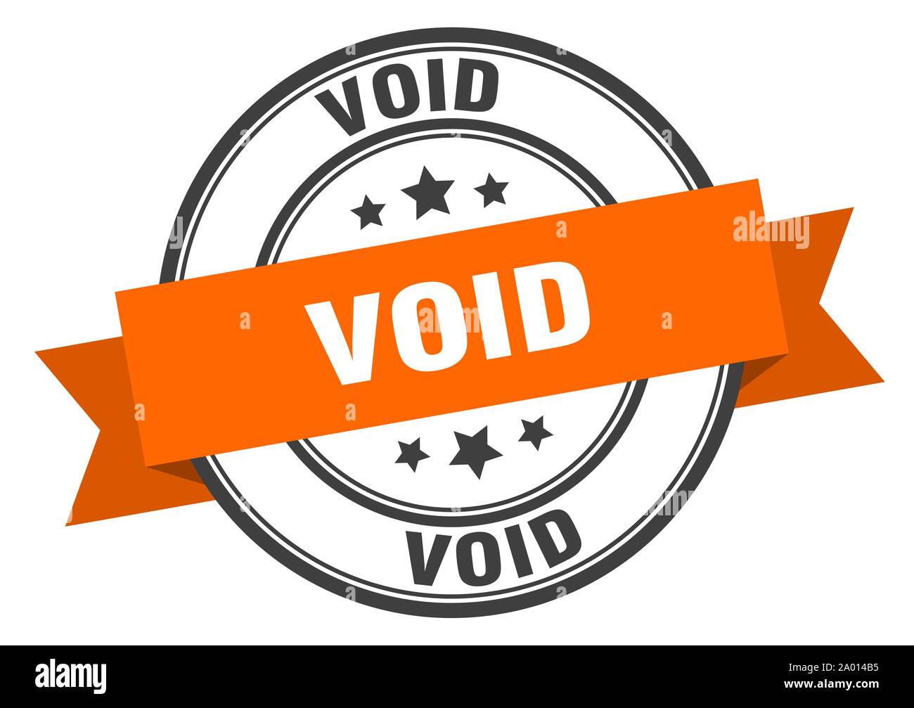 void label. void orange band sign. void Stock Vector