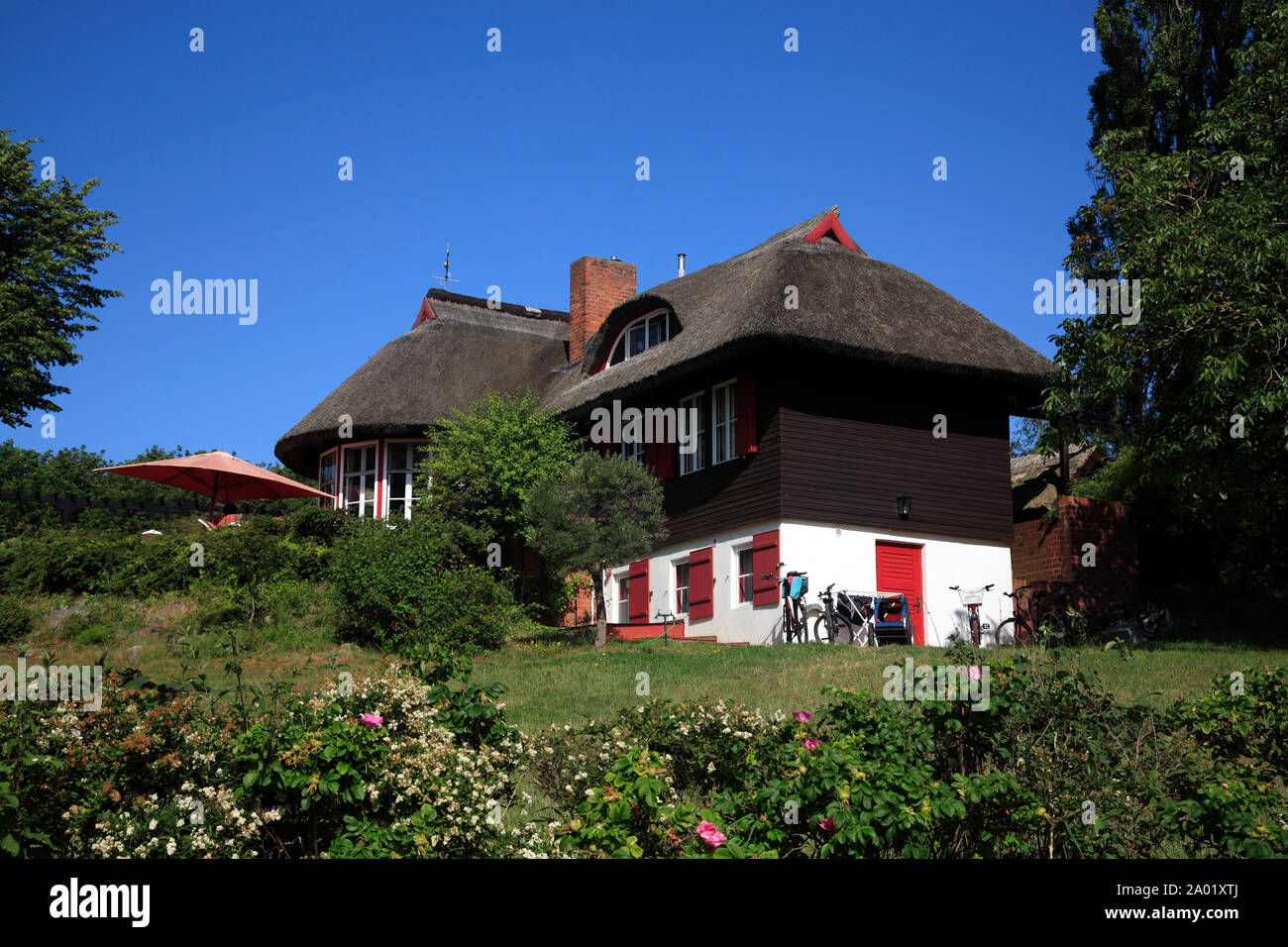 Kloster, Haus Felsenstein, old holiday house, Hiddensee island, Baltic Sea, Mecklenburg Western Pomerania, Germany, Europe Stock Photo
