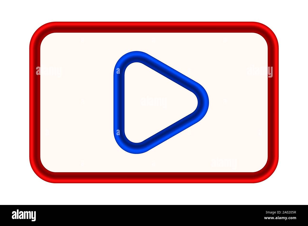 Vector illustration. Play icon with lights and shadows. Isolated. Stock Vector