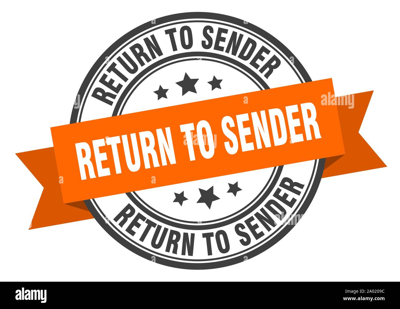 return to sender label return to sender orange band sign return to