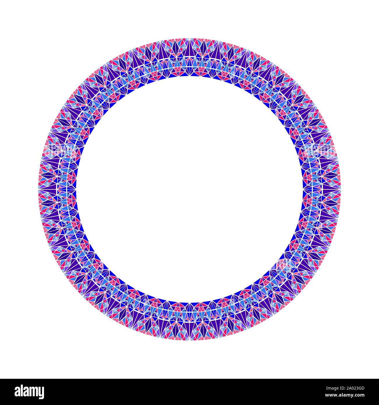 Geometrical abstract colorful mosaic circle border - circular round ...