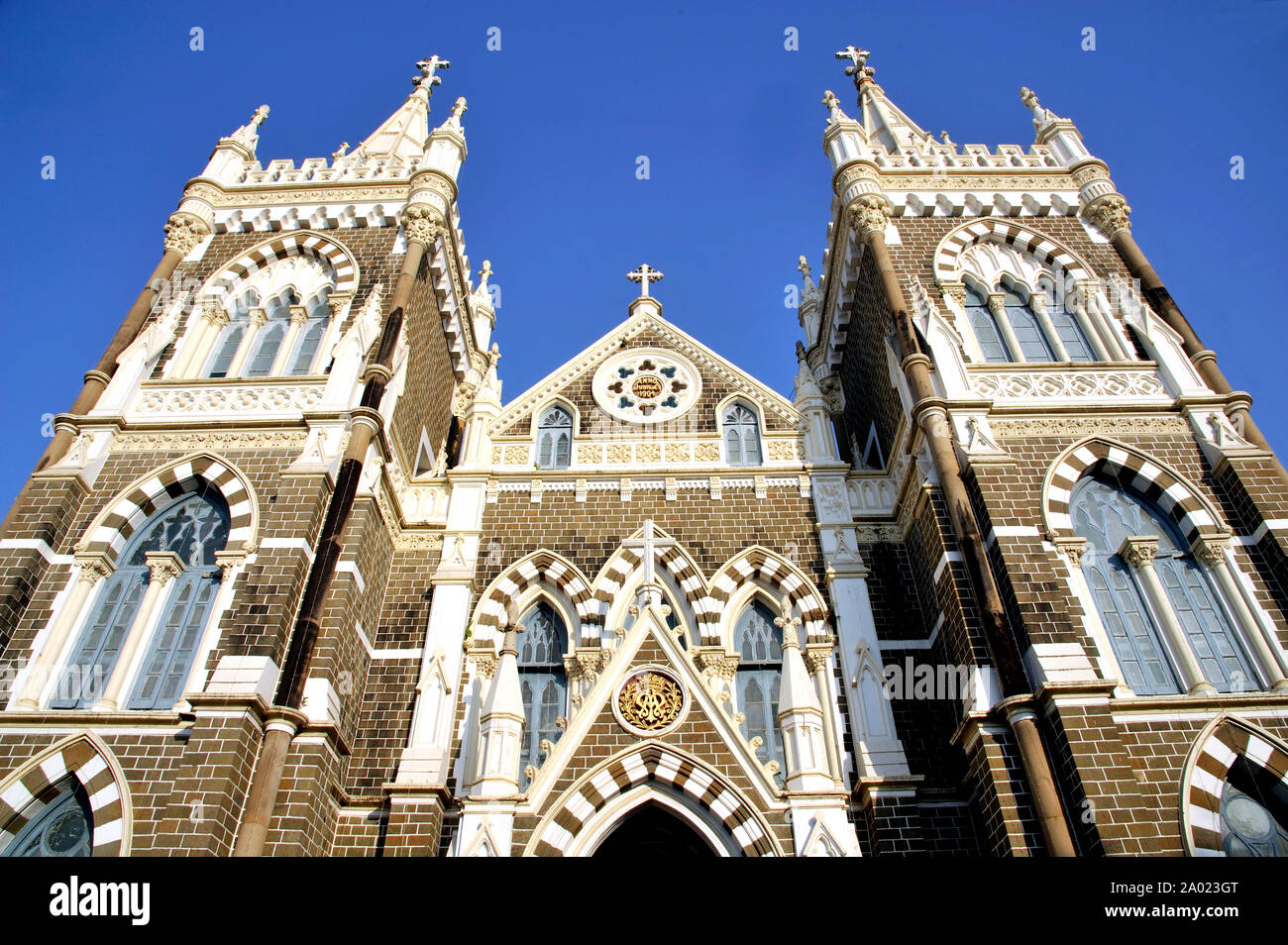 Mumbai, India, The Basilica of Our Lady of the Mount, more commonly known as Mount Mary Church, is a Roman Catholic Basilica located in Bandra. Stock Photo