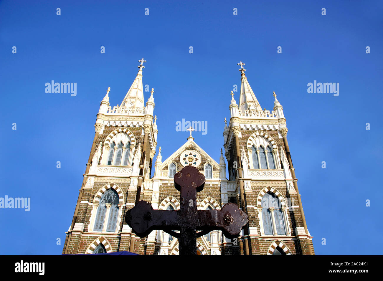 Mumbai, India, The Basilica of Our Lady of the Mount, more commonly known as Mount Mary Church, is a Roman Catholic Basilica located in Bandra. Stock Photo