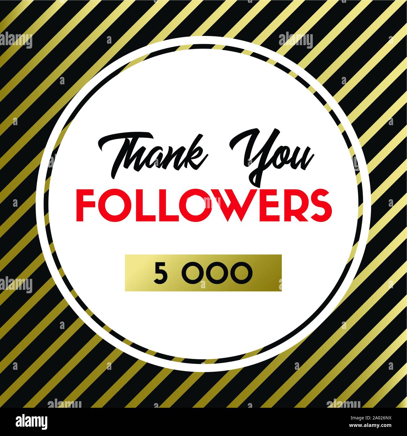 Thank you 5000 followers. Card for social media Stock Vector