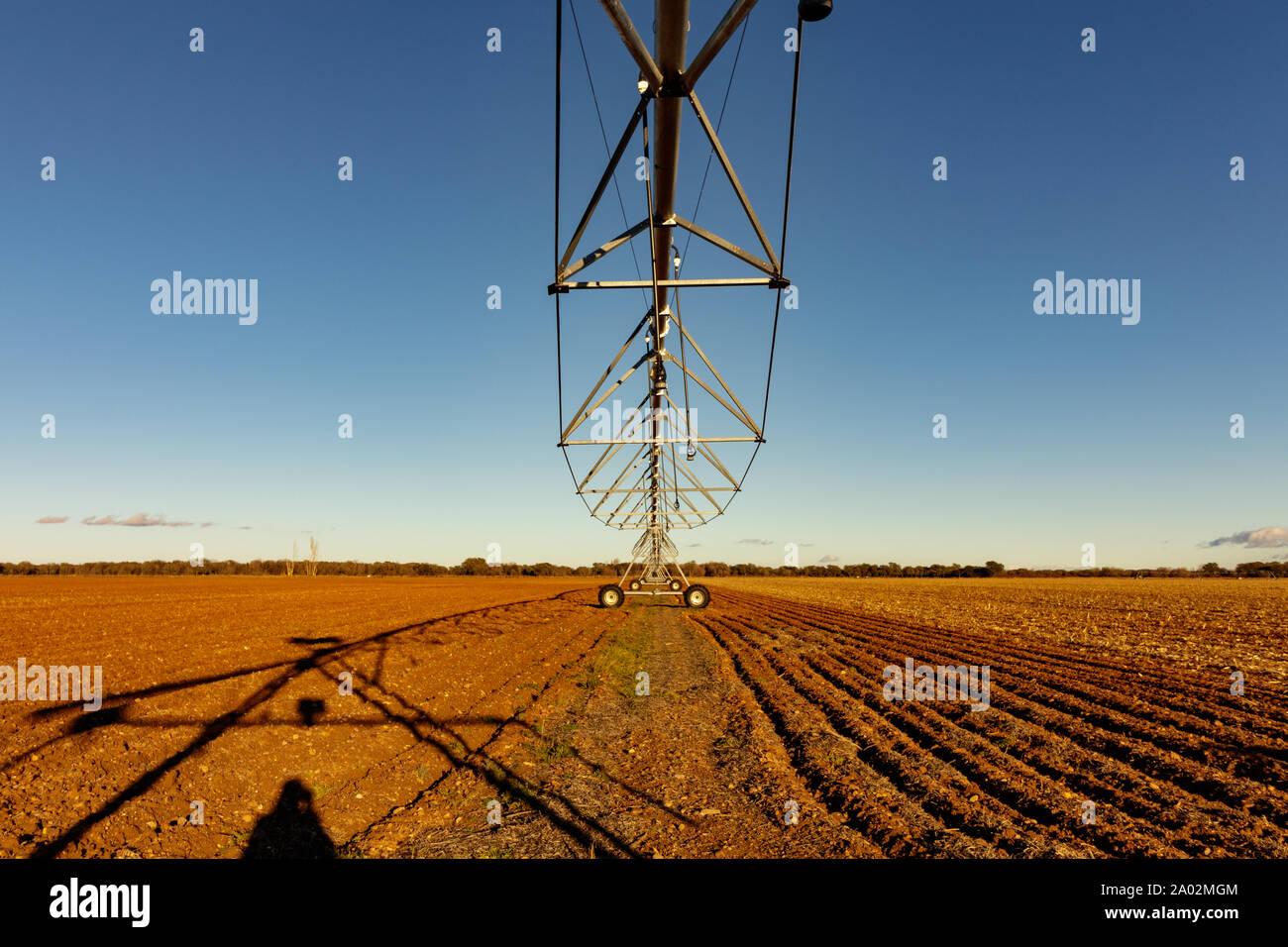 Watering system for fields on a large scale Stock Photo