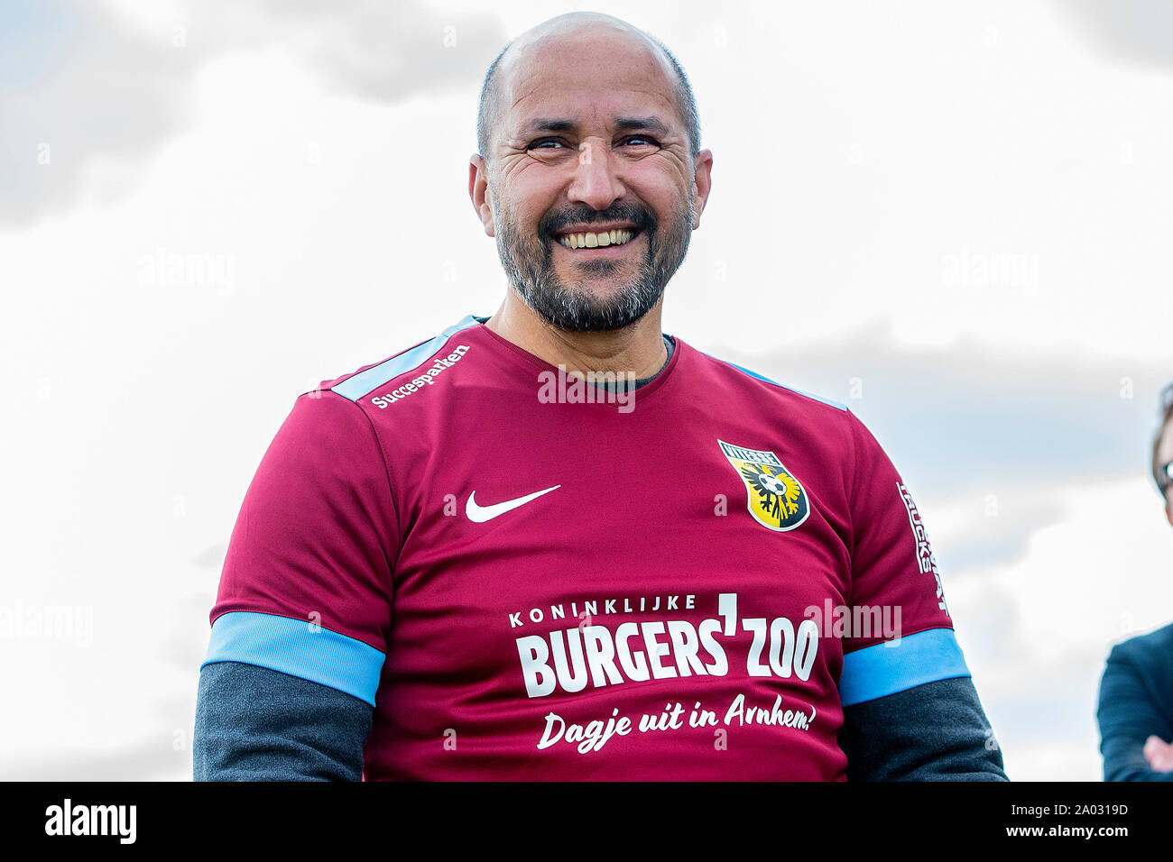GROESBEEK 19-09-2019, dutchnews, mayor of Arnhem Ahmed Marcouch after his parachute jump in Vitesse Airborne jersey as part of 75th Airborne remembrance Stock Photo