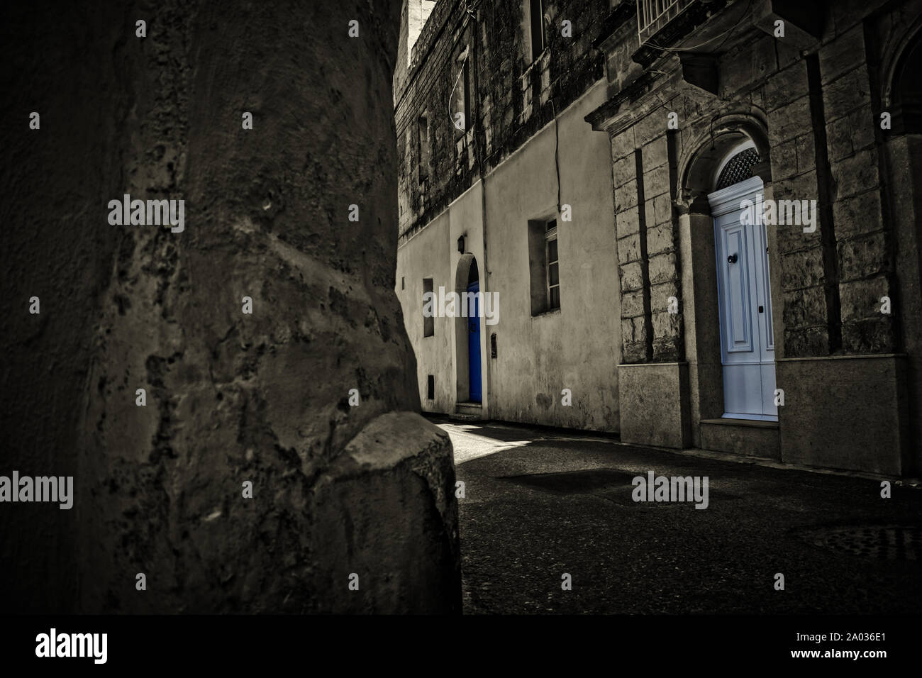 Traditional Roads in Malta in Black and White. Traditional Roads in