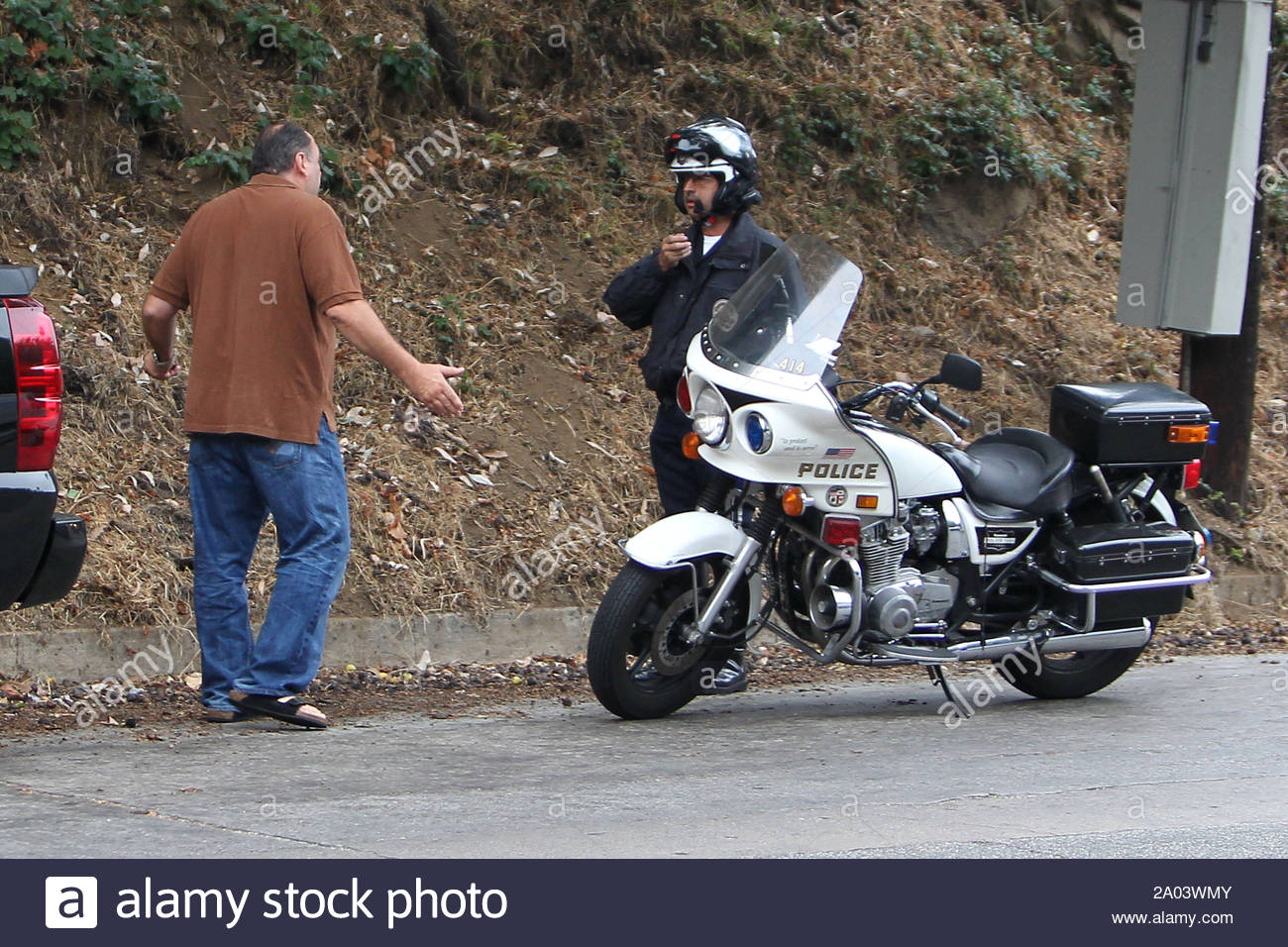 Beverly Hills Ca James Gandolfini Gets Pulled Over In Laurel Canyon This Morning For Talking On Beverly Hills Ca James Gandolfini Gets Pulled Over In Laurel Canyon This Morning For Talking On